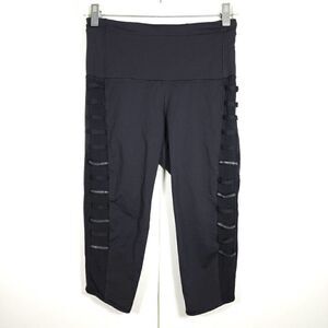 Lululemon Women's Breezy High Rise Size 6 Black Reflective Straps Leggings